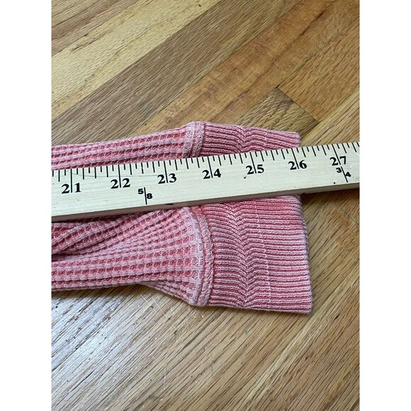 Soft Surroundings Women's L Pink Shirt Autumn Waffle Knit Tunic Thermal Pocket - Picture 7 of 8